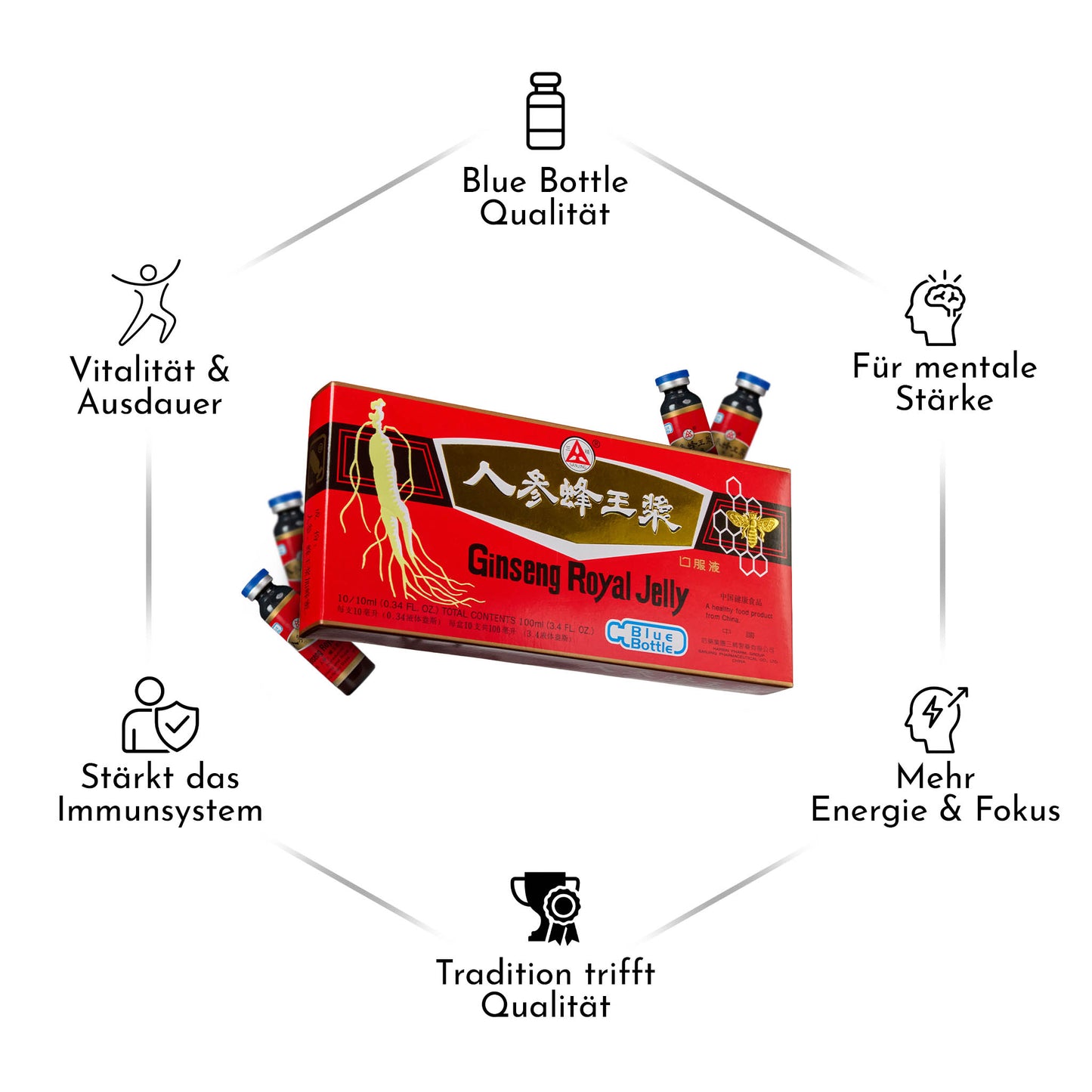 Ginseng Royal Jelly – 90-Tage-Kur (90 Ampullen)